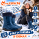 25 Euro!  WATER-PROOF Дамски, Юношески Ботуши / Aпрески ''DEMAR'' с Топла подплата LUX ЕСТЕСТВЕНА ВЪЛНА. Модел: YOUNG FUR 2A СИН (0466-A). Официален магазин на ДЕМАР в България.